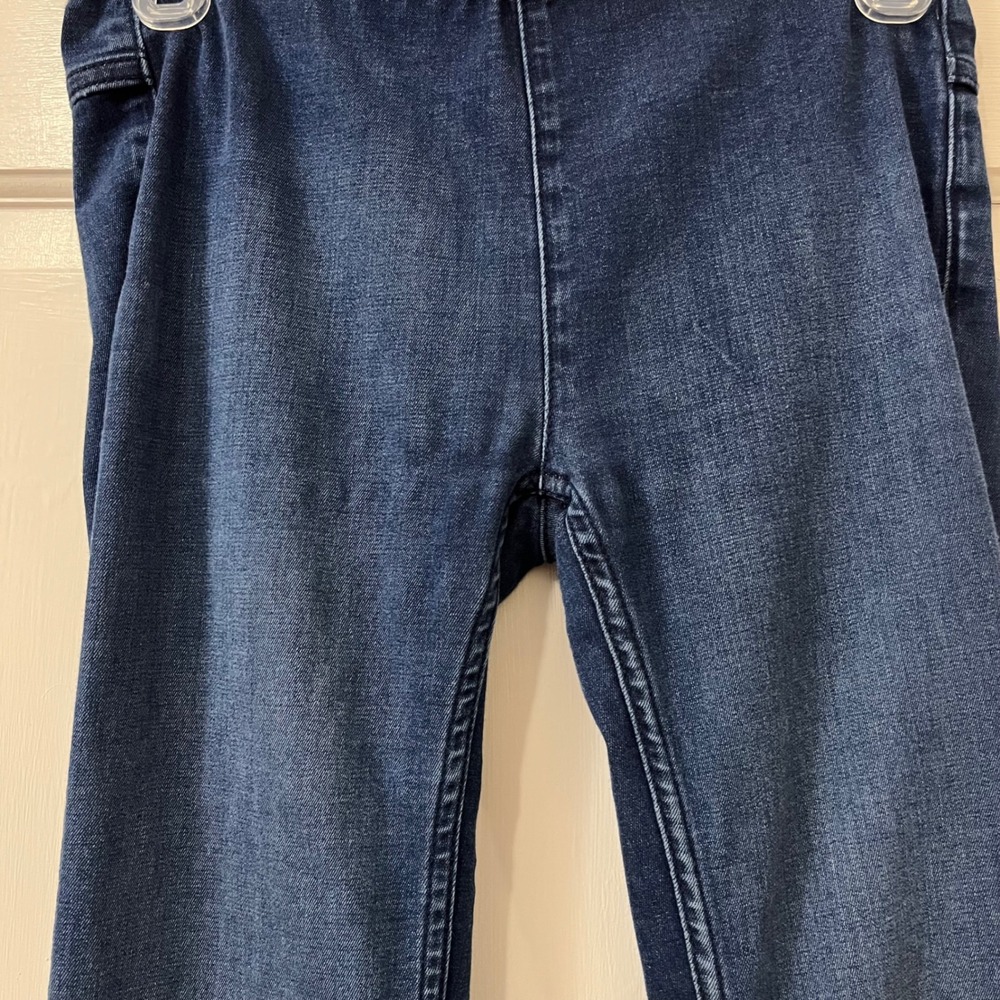 Free People Penny Pull‎ On Bell Bottom Jeans Dark Wash Denim Size 24R READ - Picture 4 of 6